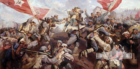 油画《三大主力会师》