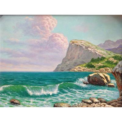 莫明标油画作品《【海浪】作者莫明标》