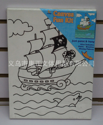 专业生产卡通帆布儿童绘画框——纯棉布实木数字油画框套装，可定制